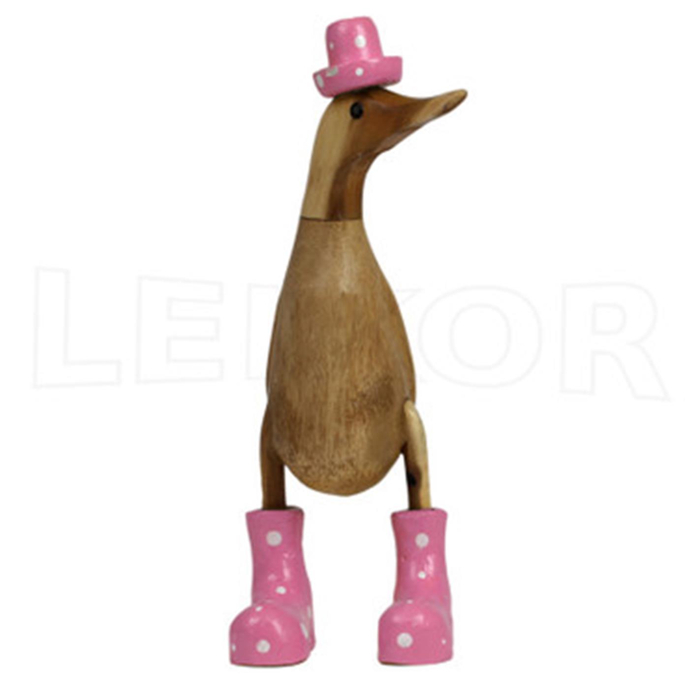 Ente mit bunten Stiefeln 40 cm pink